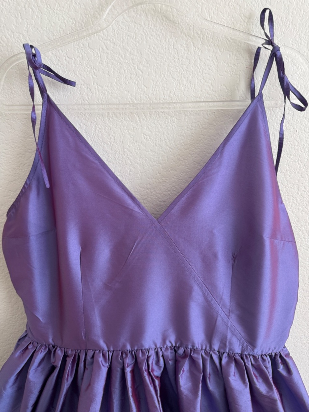 Anthropologie Bloni Tiered Shine Dress Purple Taffeta Party Dress Size XL - Picture 15 of 15